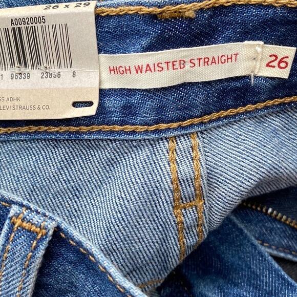 Levi’s High Waisted Relaxed Straight Ripped Jeans Women’s 26 Medium Wash NWT - Picture 8 of 10